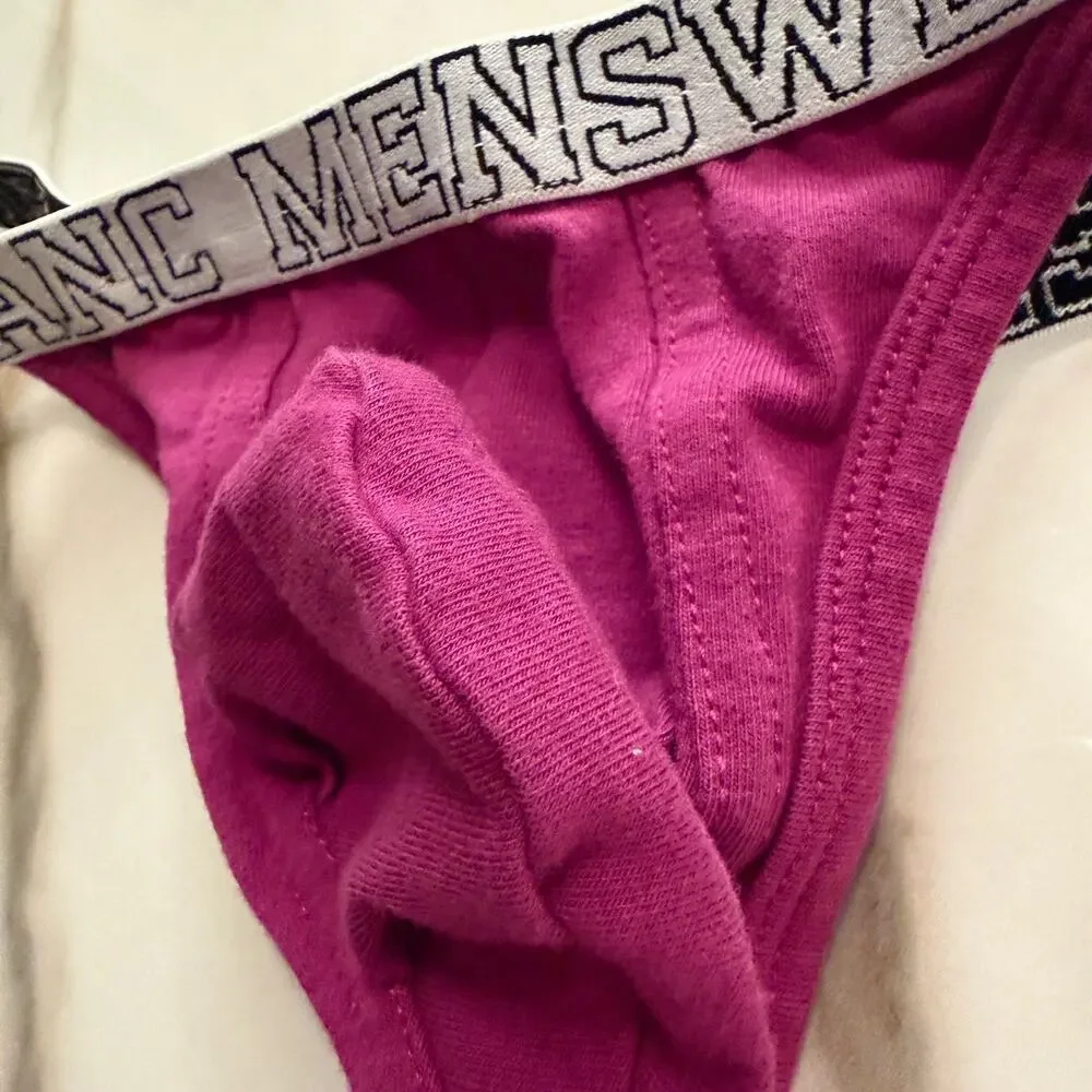 NEW Blanc Menswear Cotton BL4158 Sporty G-String Thong Color Purple Size Medium